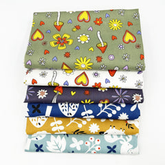 6pcs Cotton Plant Twill Bed Sheets Quilt Cover DIY Doll Patch