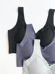 5pcs Seamless Wireless Bras Comfy & Breathable Push Up Bra Women's Lingerie