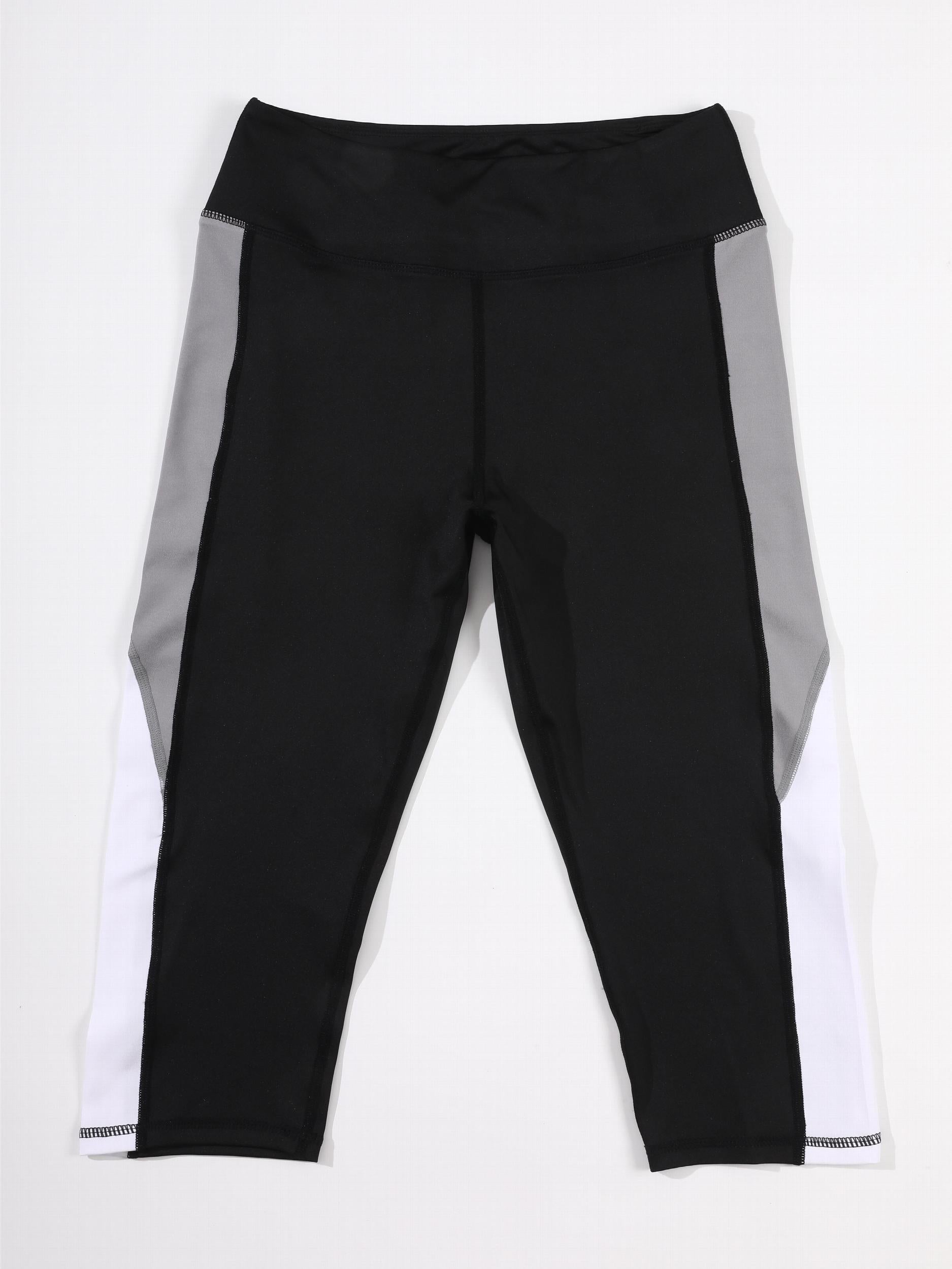 High Stretch Block Yoga Pants Hip Lifting Leggings