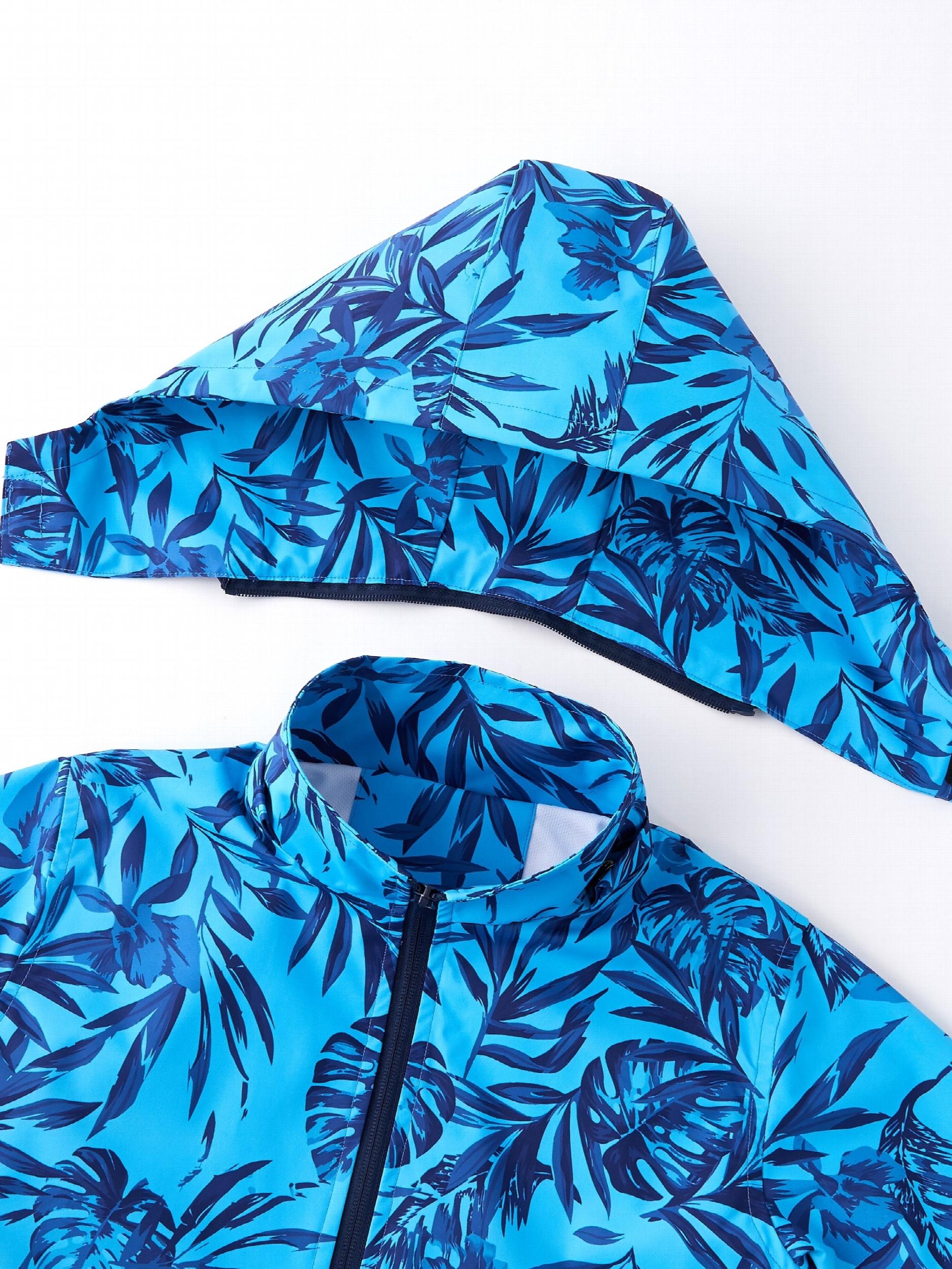 Boys Plant Print Lightweight Jacket with Detachable Hood