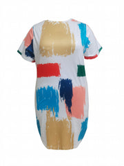 Colorblock Short Sleeve Tee Sleep Dress