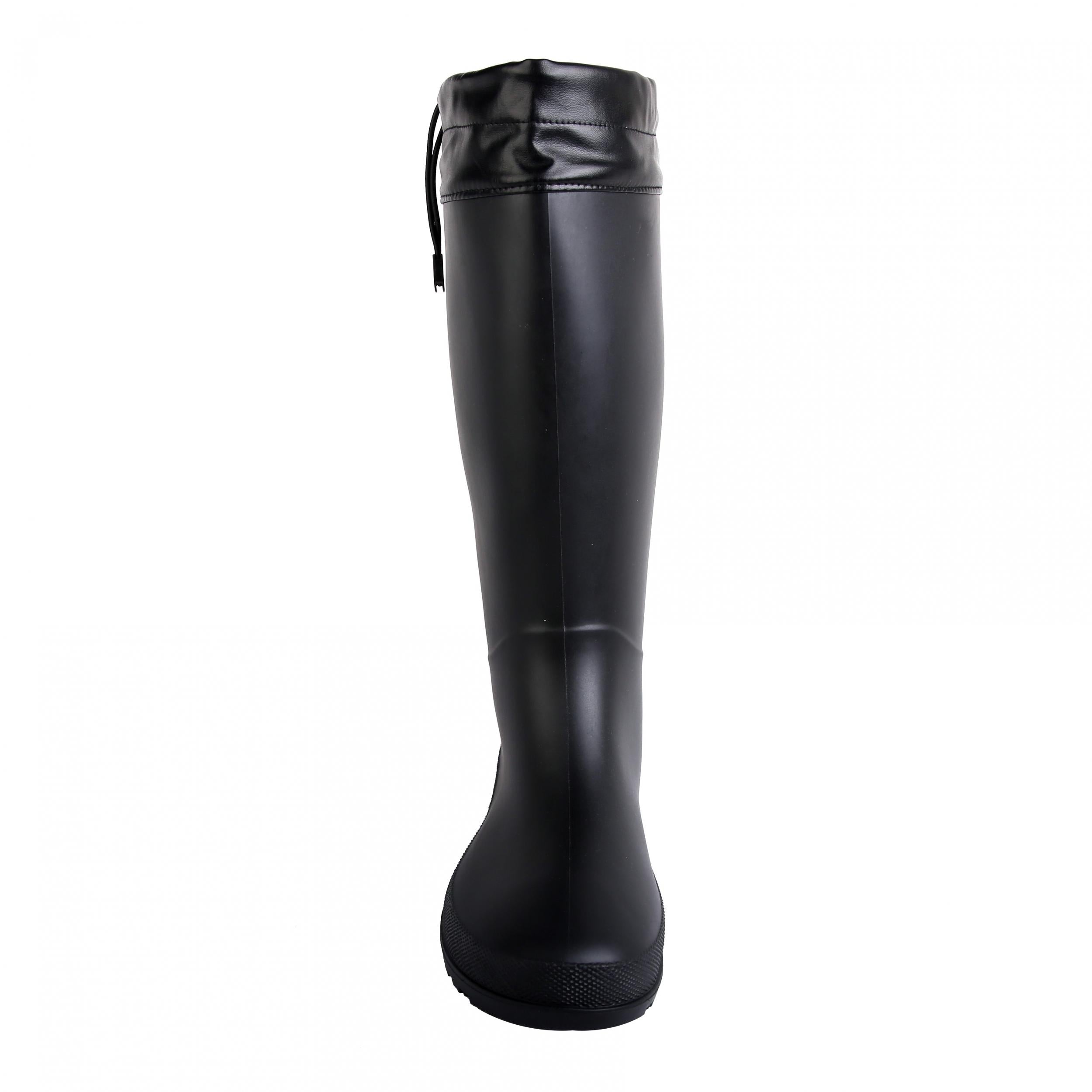 Waterproof PVC Round Toe Flat Rain Boots Lightweight Comfortable Foldable