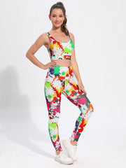 Graffiti Yoga Sports Set: Bra & Leggings