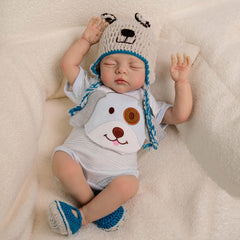 17 Inch Reborn Kids Doll with Hand Painted 3D Hair Soft Cloth Body