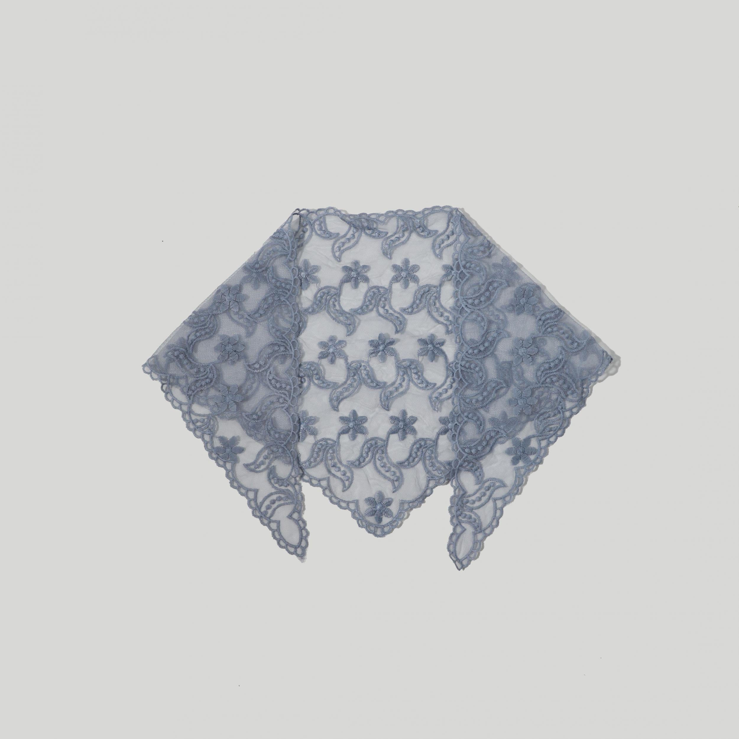Flower Embroidered Triangle Scarf Thin Shawl for Women