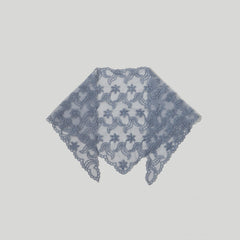 Flower Embroidered Triangle Scarf Thin Shawl for Women