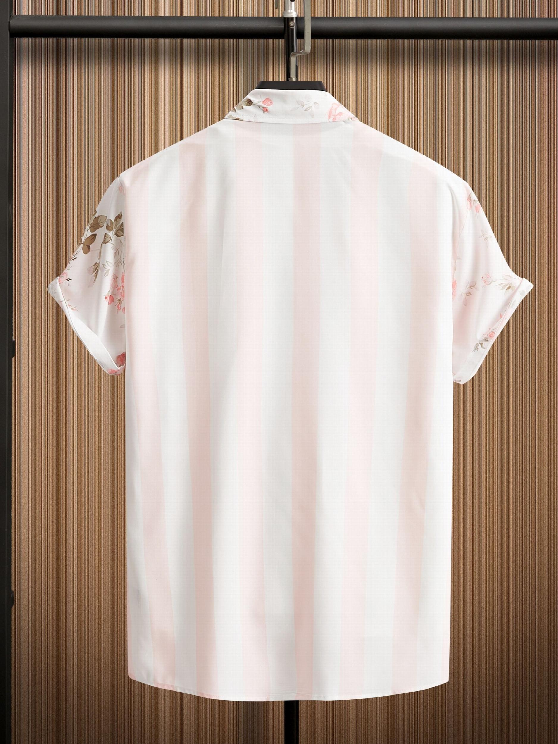 Hawaiian Style Floral Print Men's Short Sleeve Lapel Shirt
