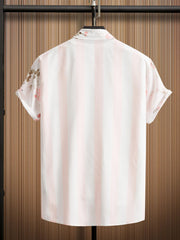 Hawaiian Style Floral Print Men's Short Sleeve Lapel Shirt
