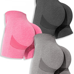 3pcs Seamless Yoga Shorts High Waist Sports Running Women's Activewear