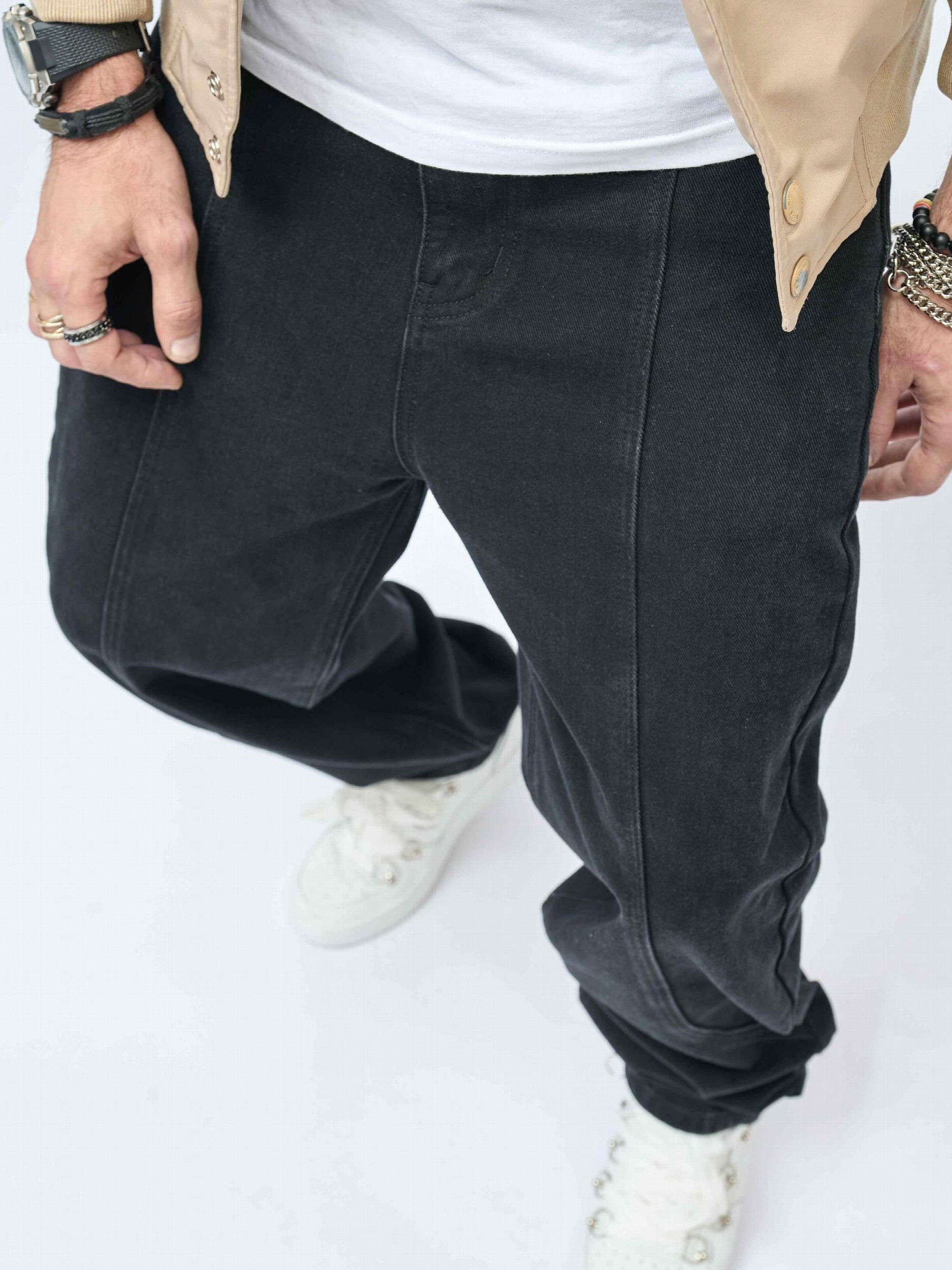 Men's Wide Leg Jeans Loose Fit Casual Denim Pants