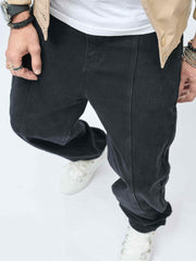 Men's Wide Leg Jeans Loose Fit Casual Denim Pants