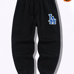 LA Print Joggers Men's Casual Loose Fit Drawstring Pants