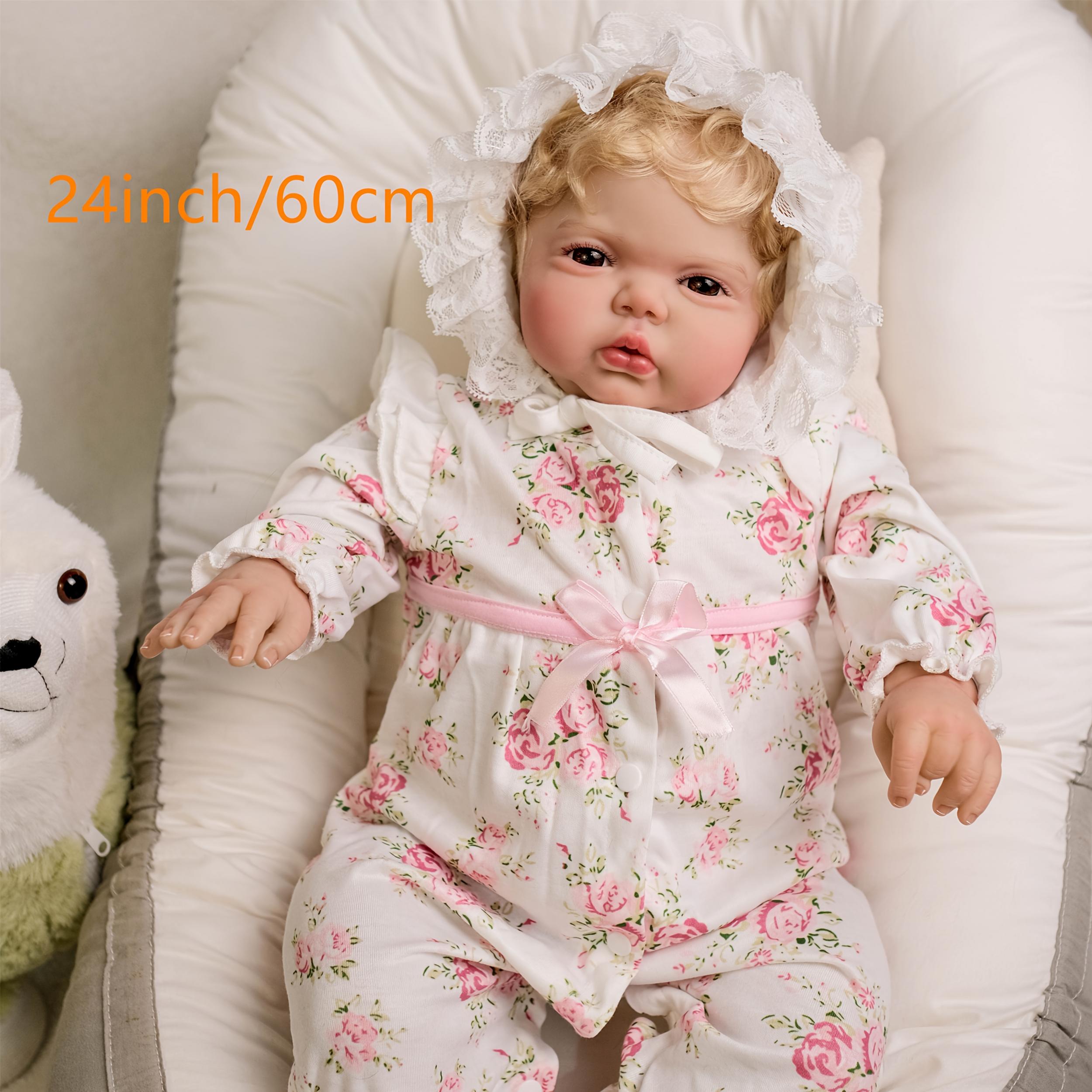 KEKEAIAI 24 Inch Reborn Toddler Doll Blond Hair Vinyl Material