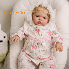 KEKEAIAI 24 Inch Reborn Toddler Doll Blond Hair Vinyl Material