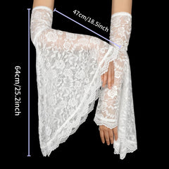 JOUKAVOR Lace Arm Sleeves Finger Sun Resistant Outdoor