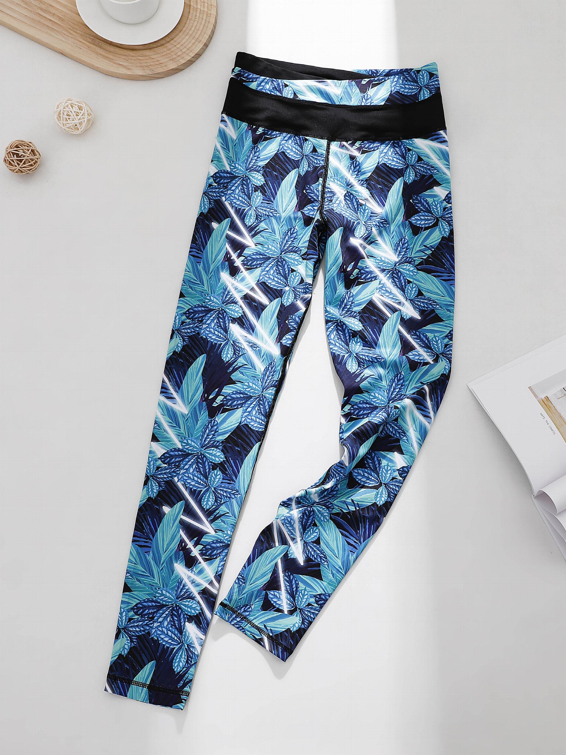 Floral Print High Waist Yoga Crop Pants