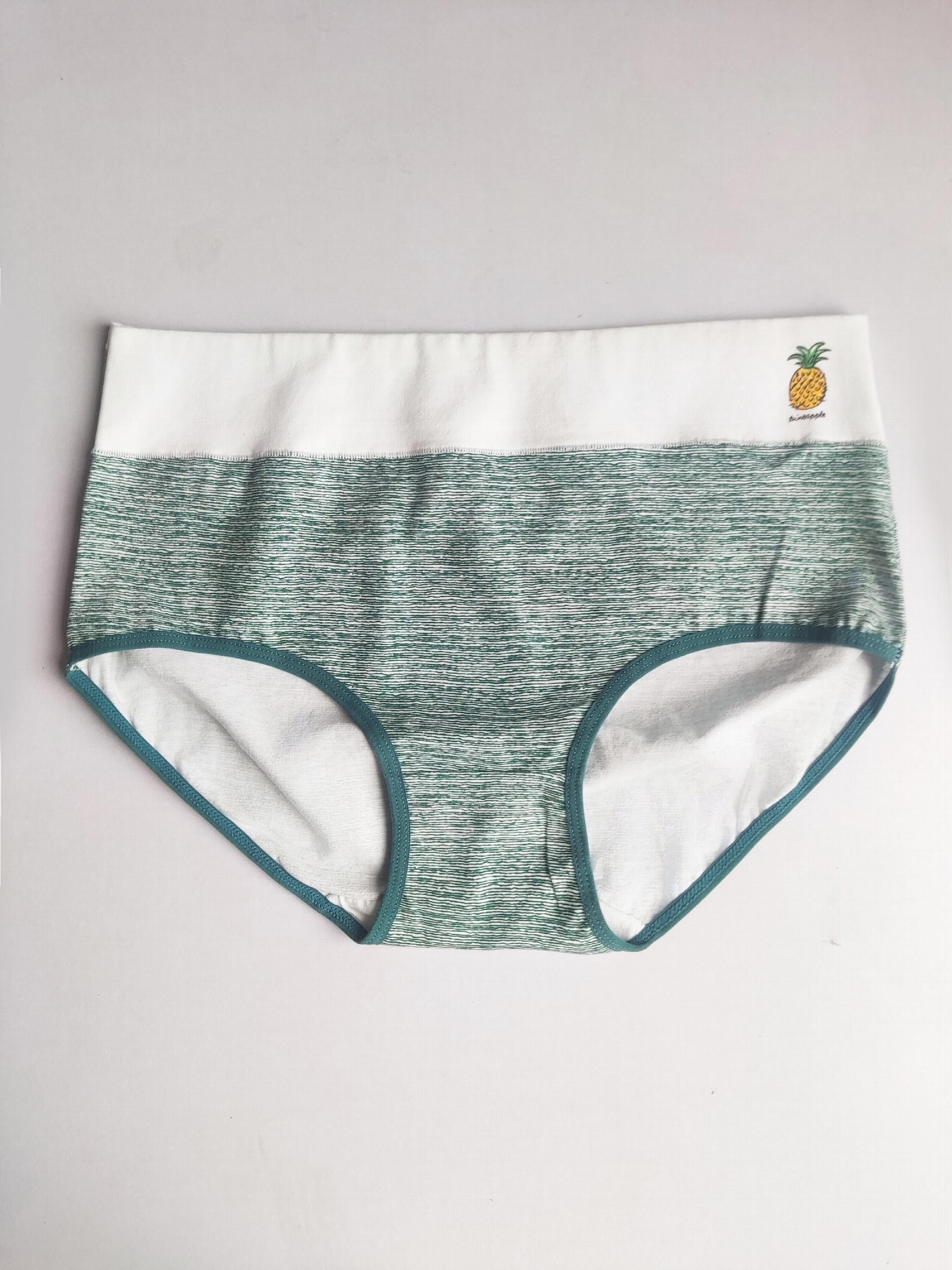 5pcs Print High Waist Briefs Comfy & Stretch Intimates Panties