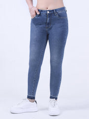 Women's Plus Washed Button Fly High Stretch Jeans