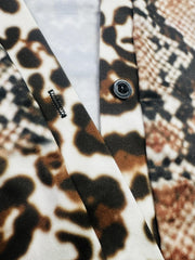 Leopard Print Romper Jumpsuit Tie Waist Casual Slim Fit