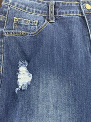 Ripped High Rise Skinny Jeans With Pockets