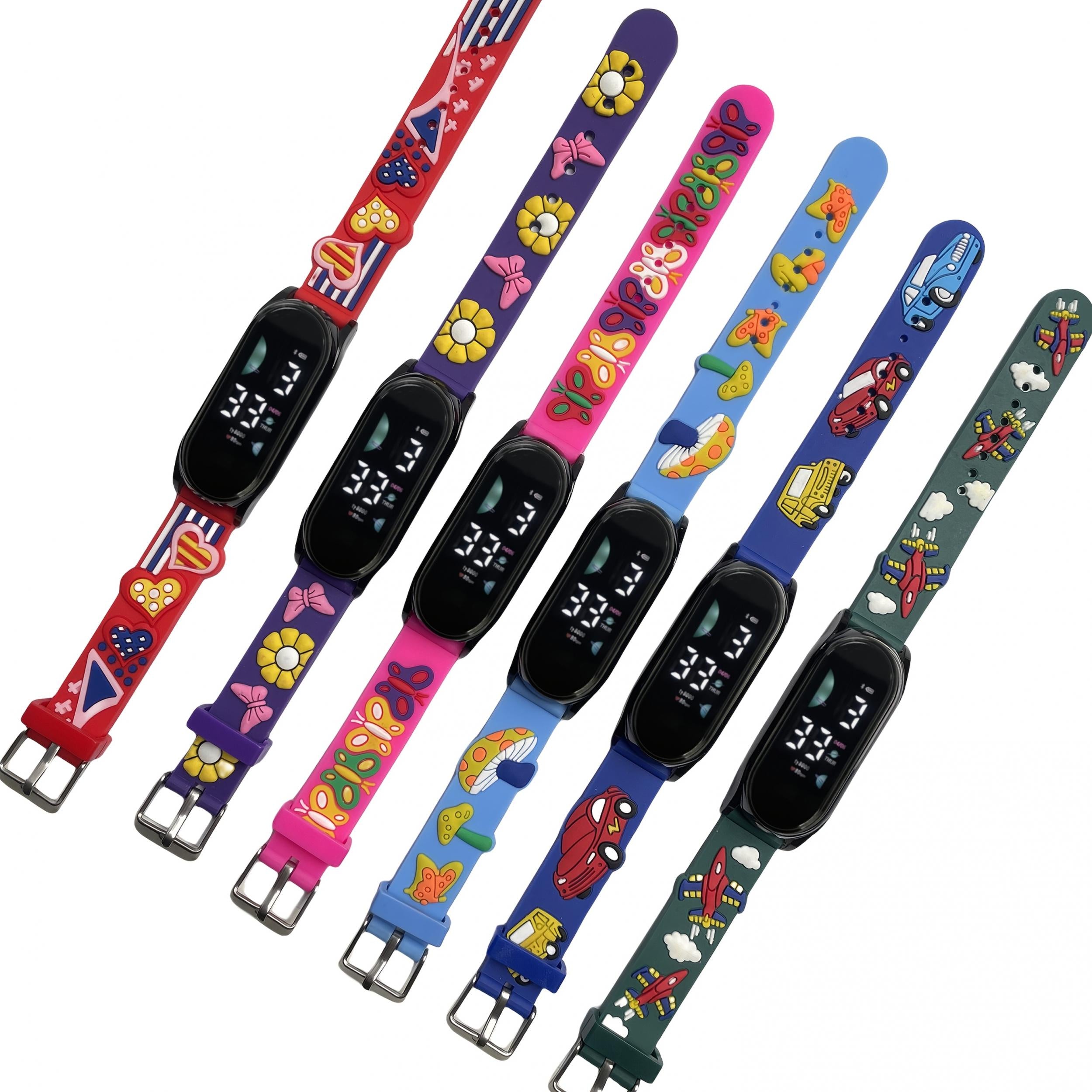Soccer Car Print Digital Watch TPU Strap Casual Wear Birthday
