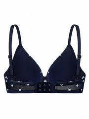 2pcs Polka Dot & Solid Push Up Bras Comfy & Breathable Women's Lingerie