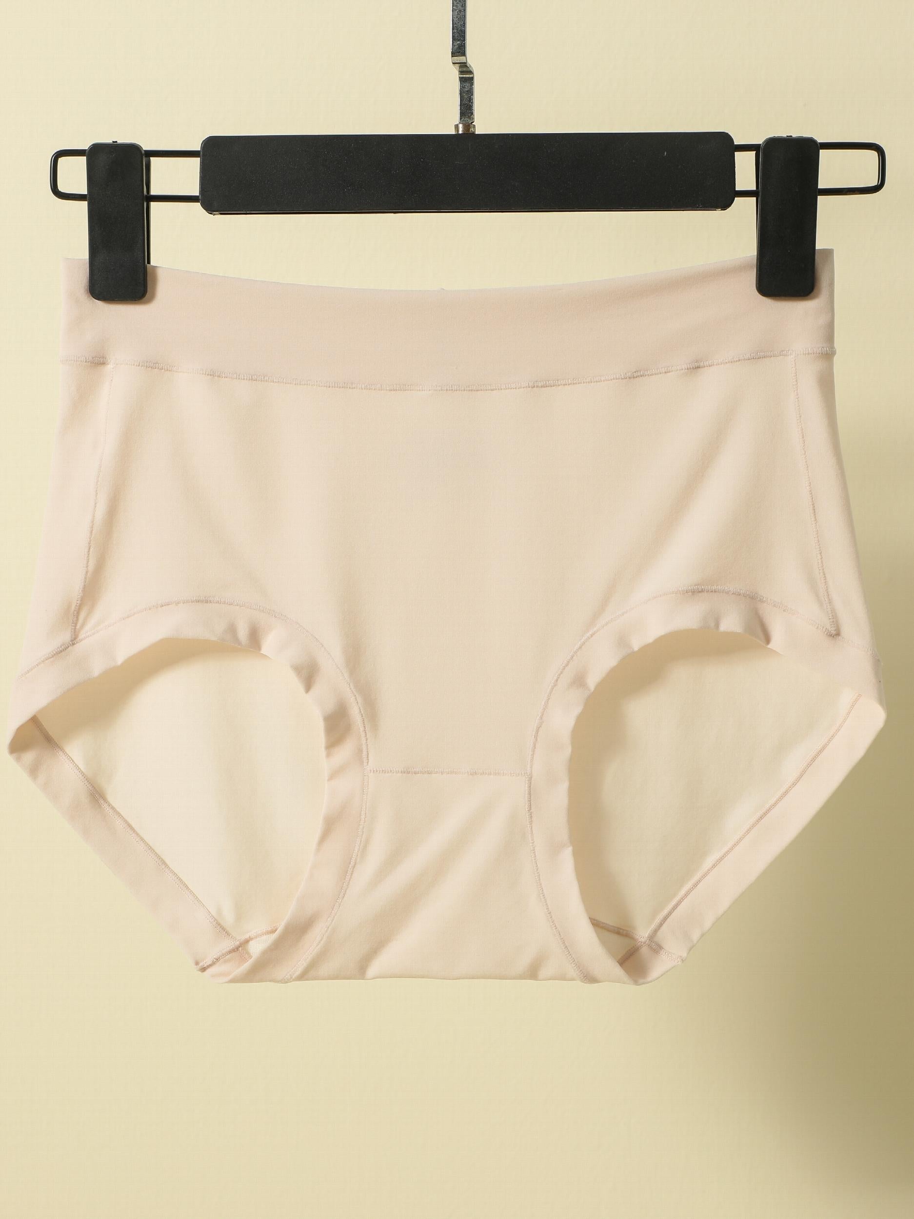 7pcs Solid Briefs Mid Rise Stretchy Panties