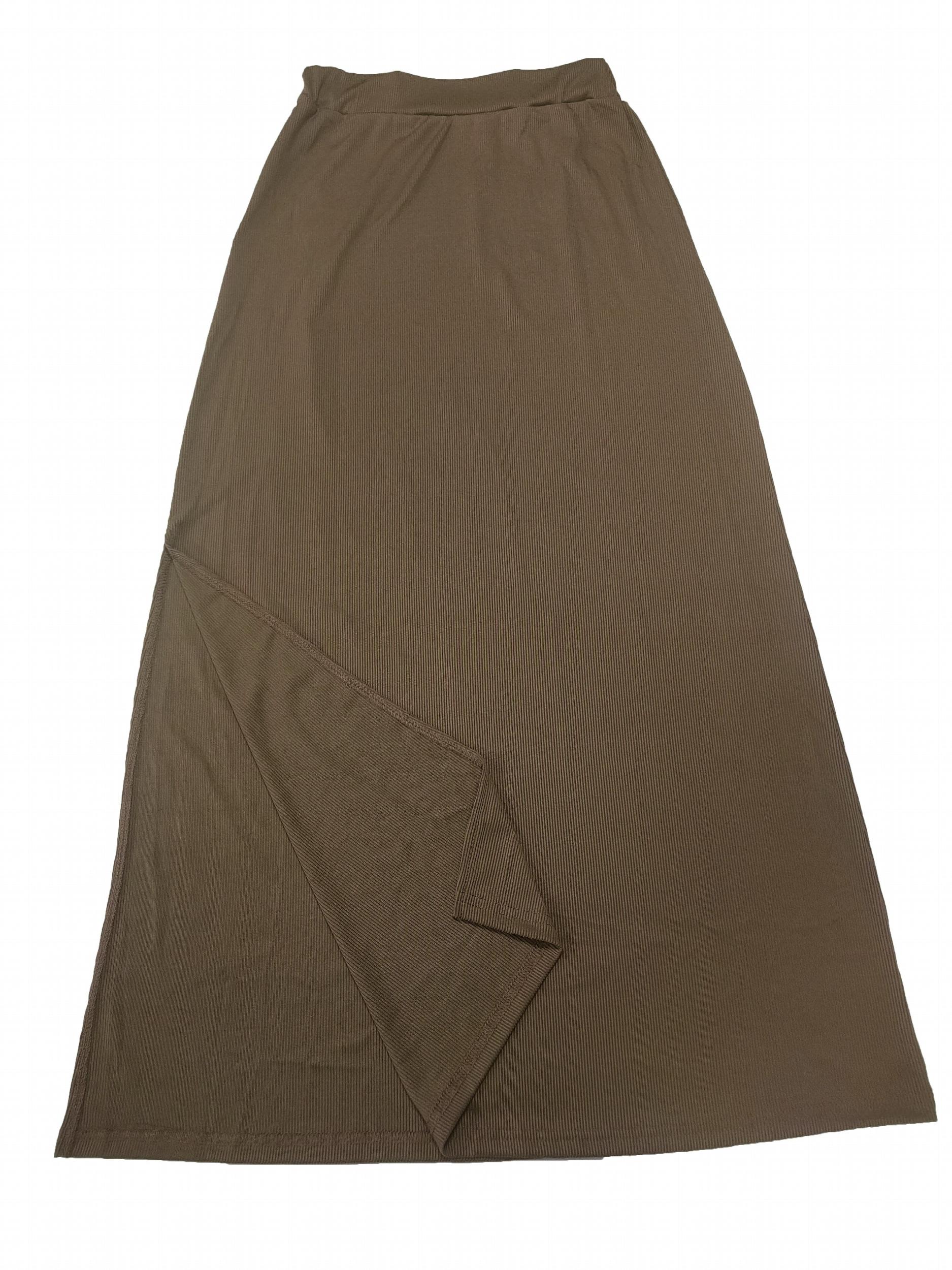 High Waist Solid Split Maxi Skirt for Women