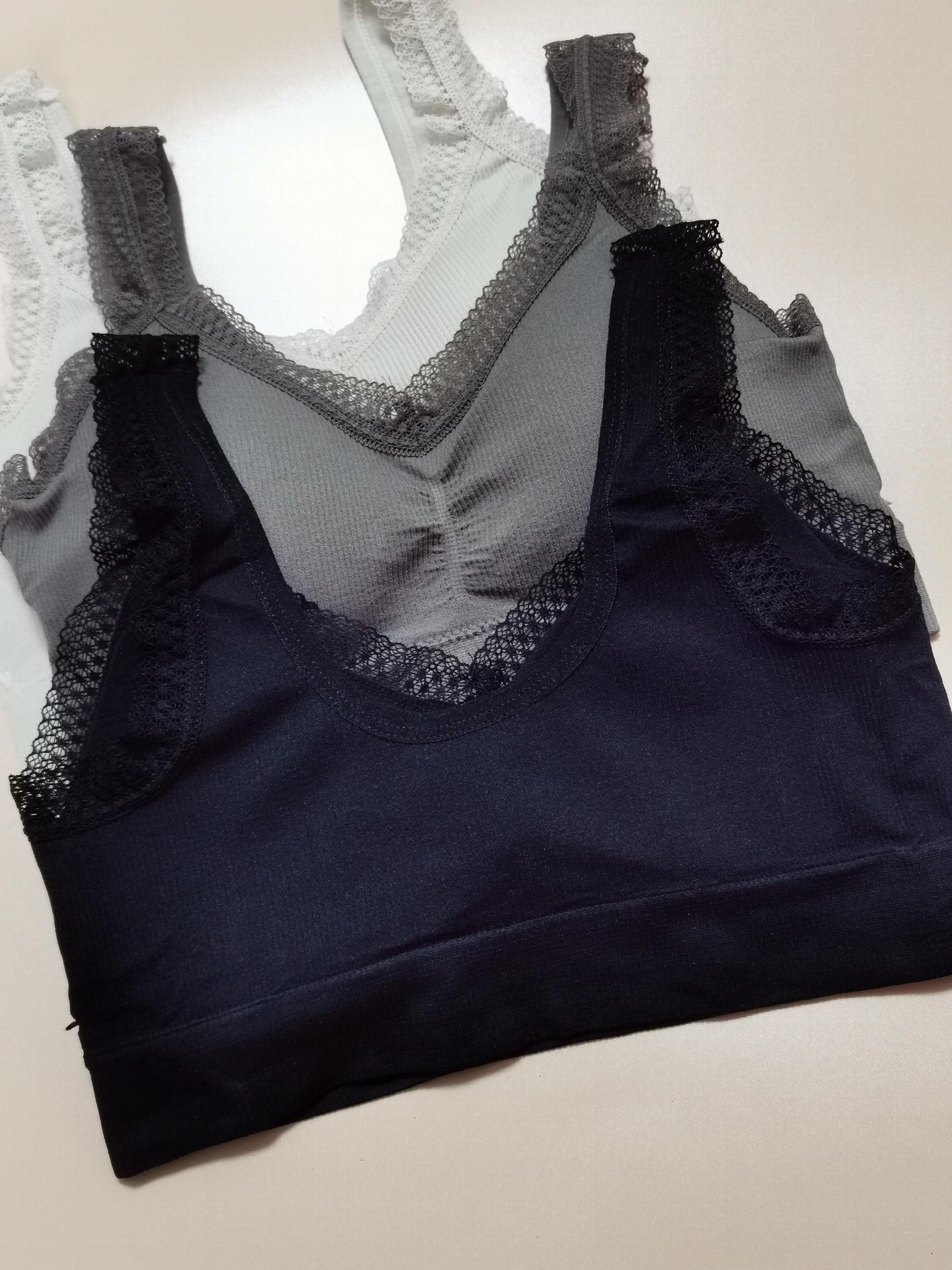 Comfy Lace Strap Wireless Bra Removable Padded Cami Top
