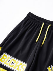 Boys Teen Casual Letter Graphic Print Drawstring Shorts