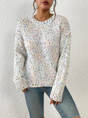 Women's Colorful Crew Neck Loose Sweater