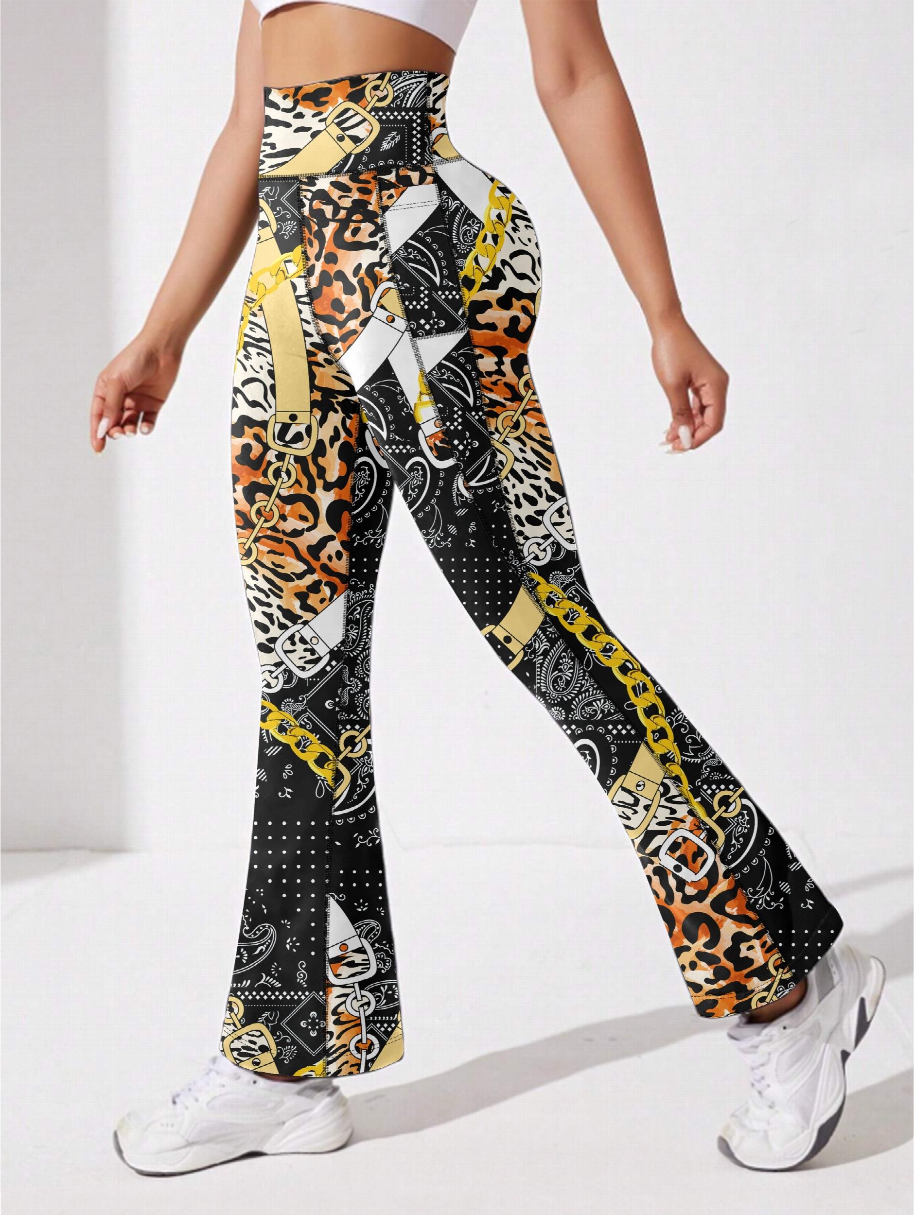 Slimming Yoga Leggings High Stretch Flared Legs Yoga Pants Women's Active