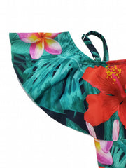 Toddler Girls Tropical Flowers One Piece Swimsuit