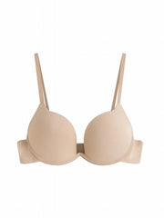 3pcs Solid T Shirt Bras Push Up Scoop Bra Women's Lingerie