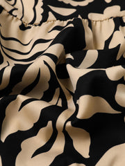 Women's Plus Floral Print Half Sleeve Notched Neck Dress