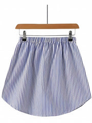 Stripe Print Asymmetrical Skirt Colorblock Casual Skirt