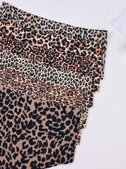 6pcs Leopard Print Briefs Comfy & Breathable Intimates Panties