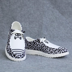 Leopard Print Walking Shoes Lightweight Sport Flat Shoes