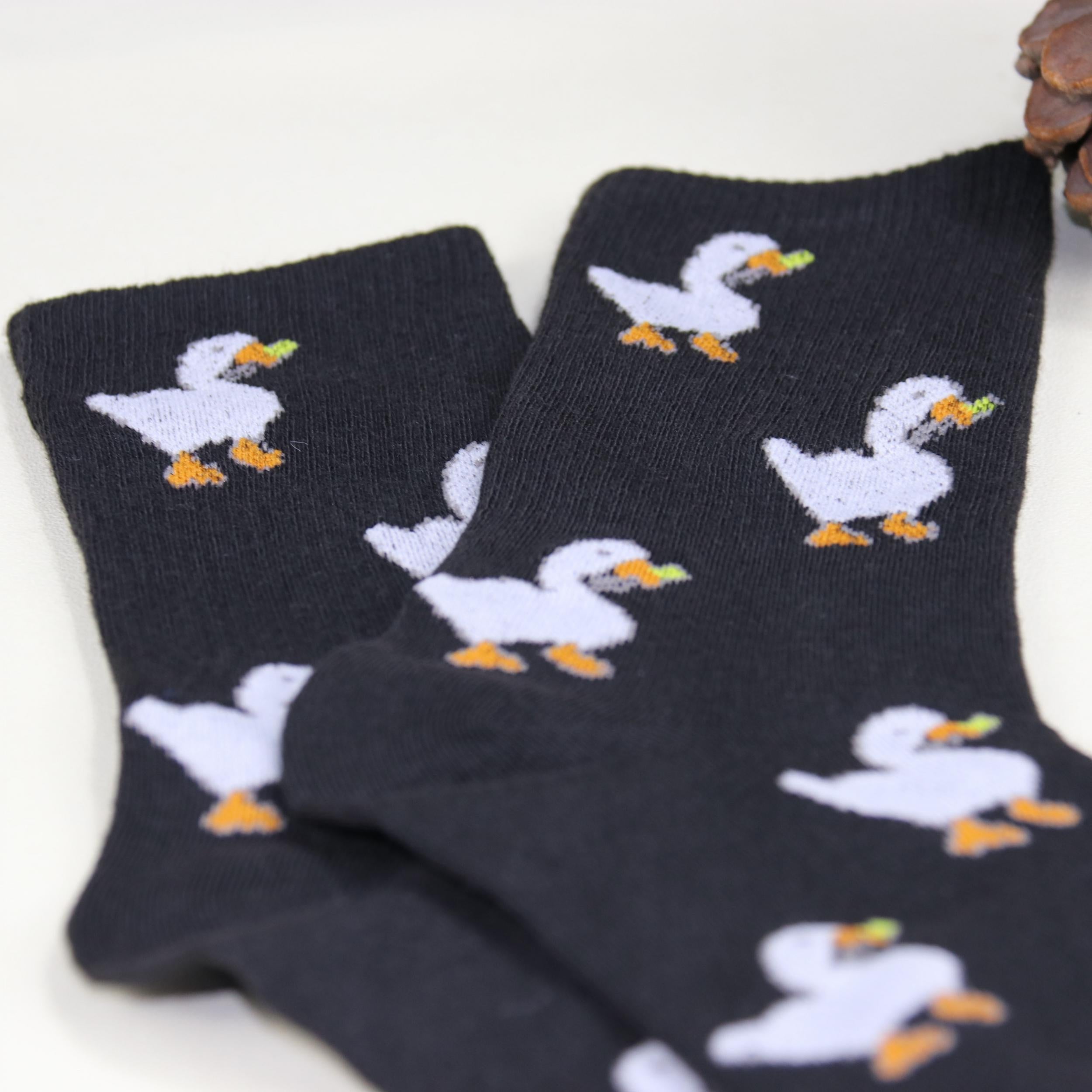 Duck Pattern Crew Socks Women's Stockings