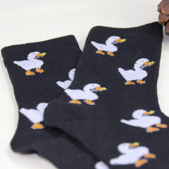 Duck Pattern Crew Socks Women's Stockings