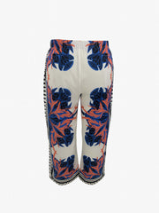 Women's Plus Leaf & Scarf Print Shirt & Pants Outfit Set