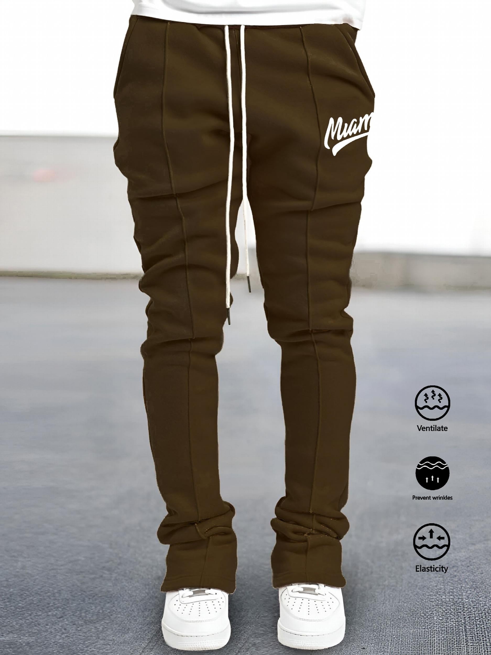Men's Comfy Bell Bottom Pants Hip Hop Style Joggers