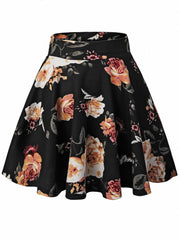 Floral Print Pleated Mini Skirt for Women