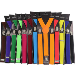 Plain Elastic Suspender with Bow Ties for Men