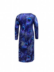 Women's Peacock Print Maxi Dress