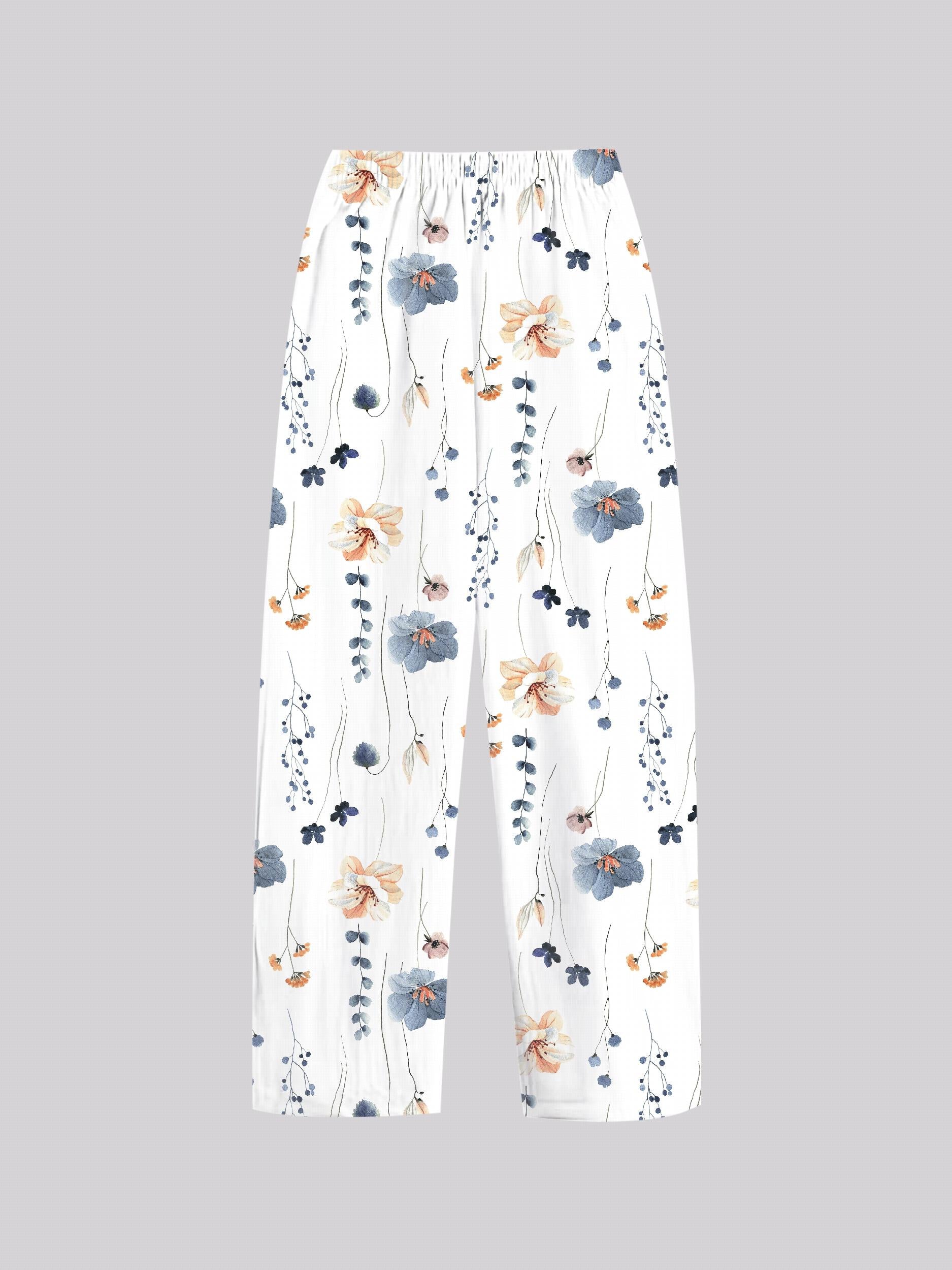 Floral Print Straight Leg Pants Spring & Summer Women's Clothing