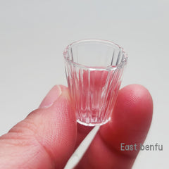 3pcs Glass Pot and Cup Set for 1 6 Dollhouses Transparent Realistic Durable