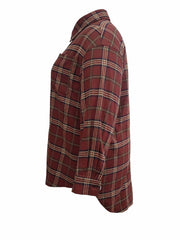 Plaid Print Long Sleeve Button Up Tunic Shirt Top