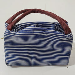 Striped Pattern Insulated Lunch Bag Leak Proof 8.66x5.9x6.69in