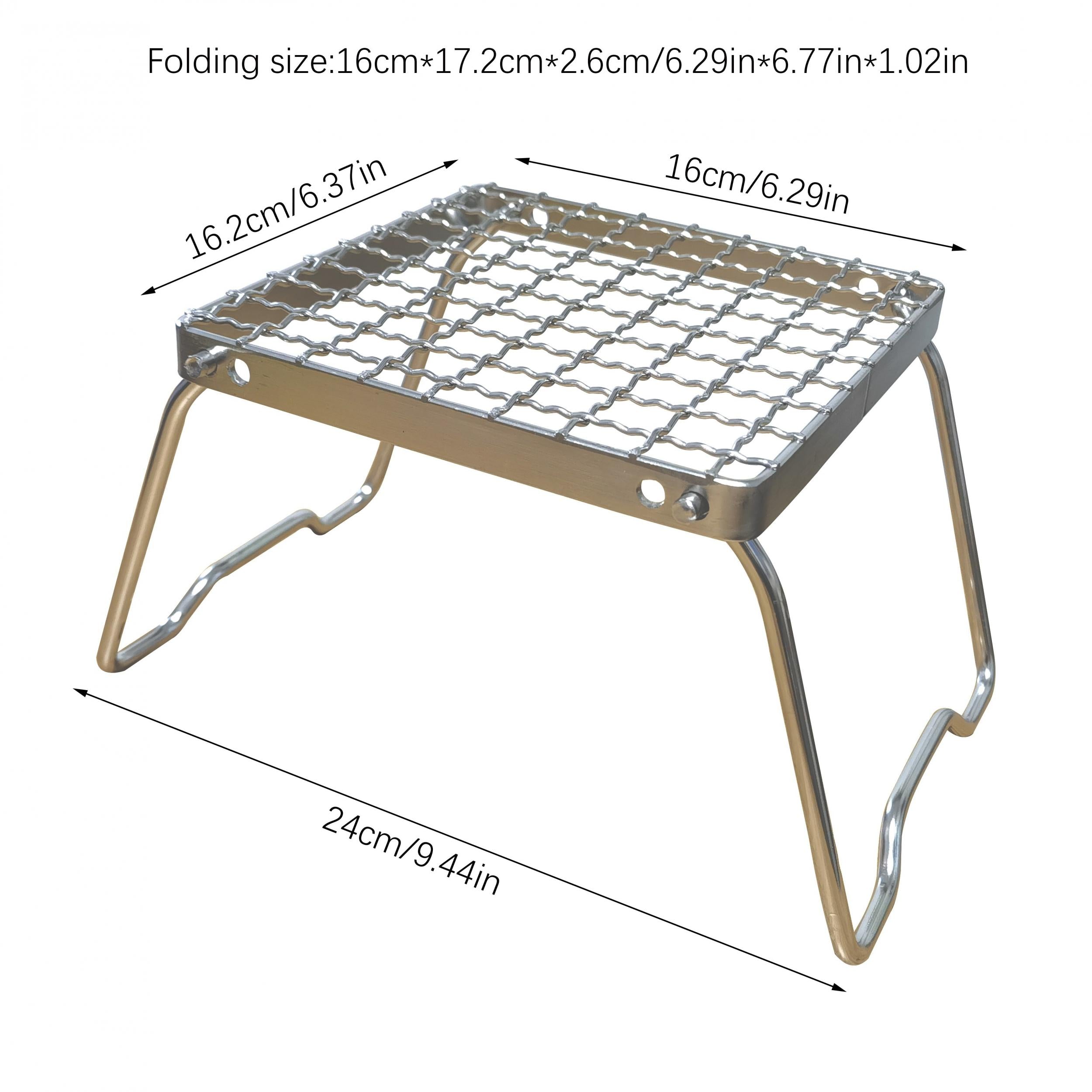 Foldable Stainless Steel Camping BBQ Grill Portable Stove Bracket